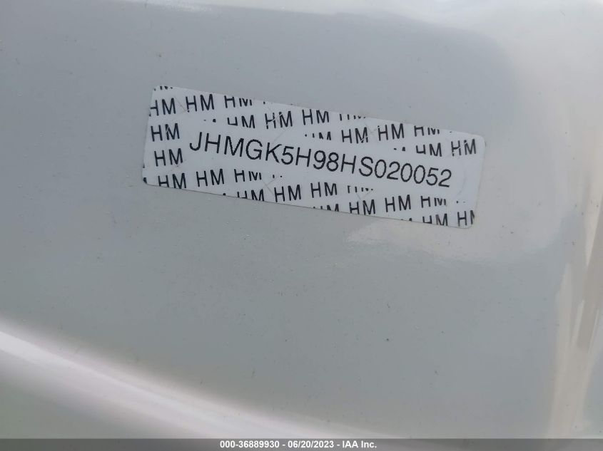 2017 HONDA FIT EX-L - JHMGK5H98HS020052