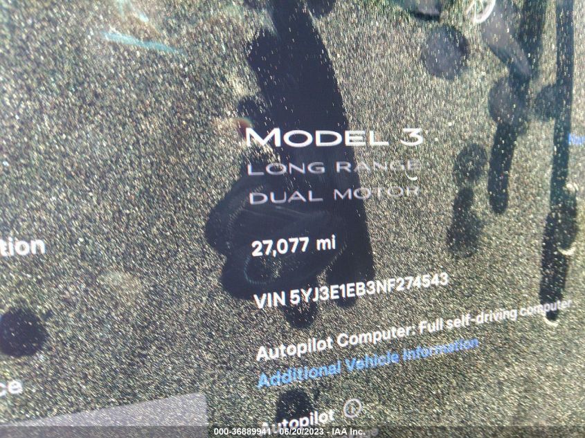 2022 TESLA MODEL 3 PERFORMANCE - 5YJ3E1EC0NF132787