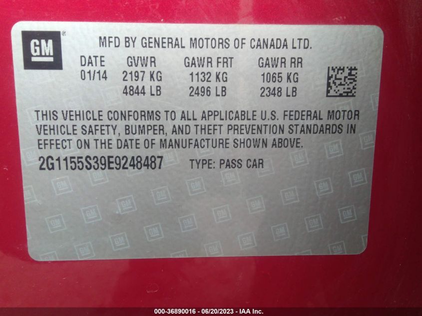 2014 CHEVROLET IMPALA LTZ - 2G1155S39E9248487
