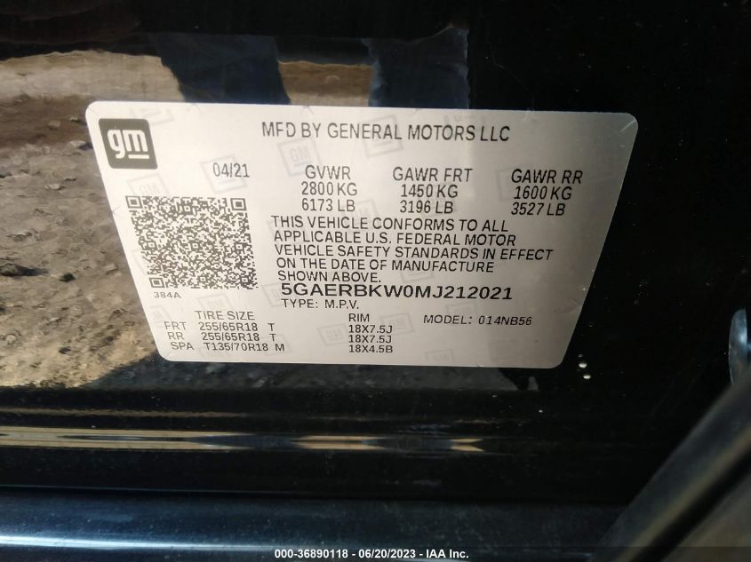 2021 BUICK ENCLAVE ESSENCE - 5GAERBKW0MJ212021