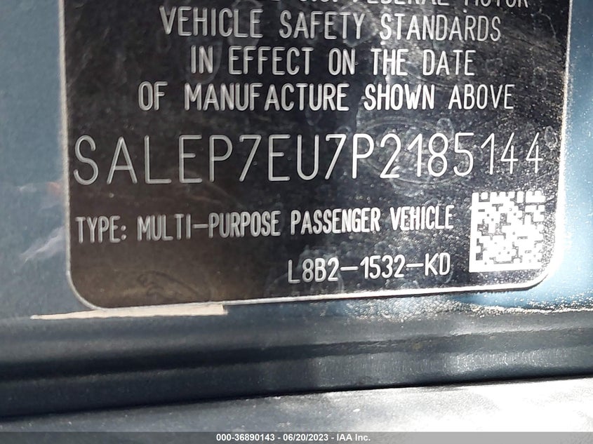 VIN SALEP7EU7P2185144 2023 LAND ROVER DEFENDER SE
