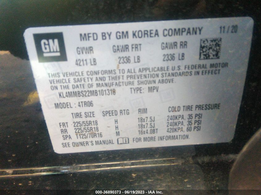 2021 BUICK ENCORE GX PREFERRED - KL4MMBS22MB101318