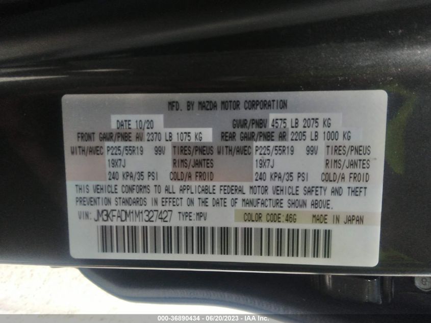 2021 MAZDA CX-5 GRAND TOURING - JM3KFADM1M1327427