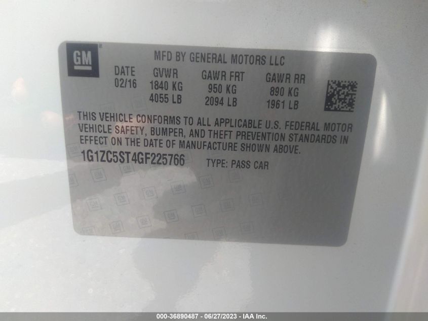 2016 CHEVROLET MALIBU LS - 1G1ZC5ST4GF225766