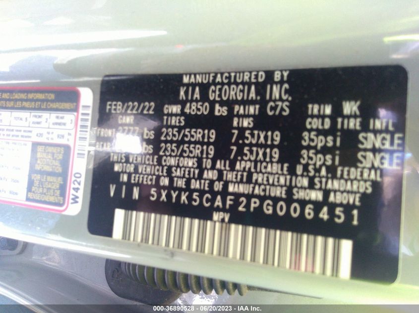 2023 KIA SPORTAGE SX-PRESTIGE - 5XYK5CAF2PG006451