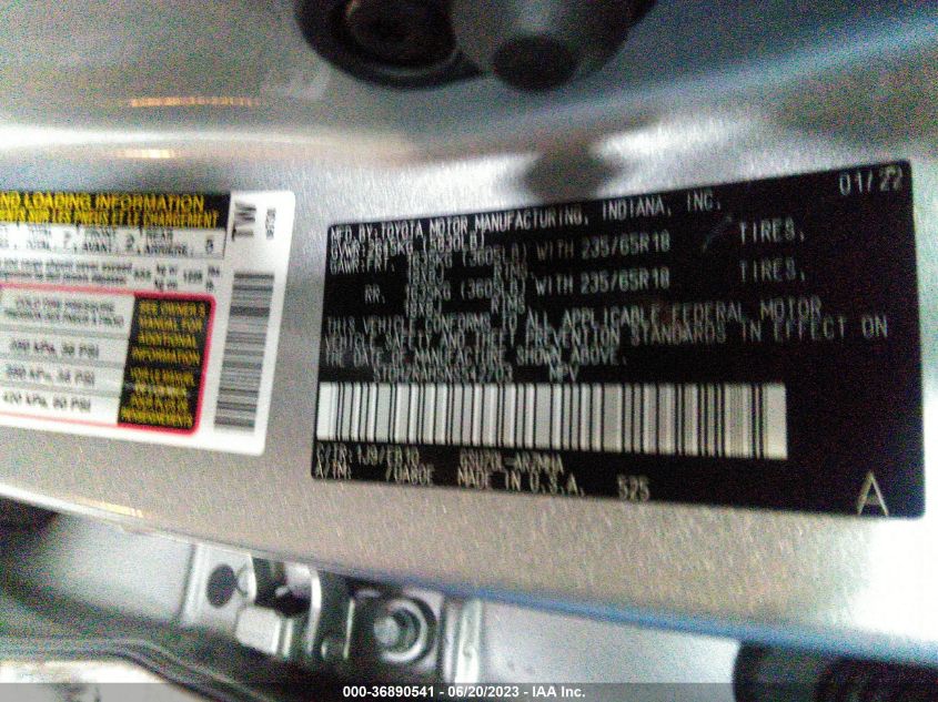2022 TOYOTA HIGHLANDER XLE - 5TDHZRAH5NS542703