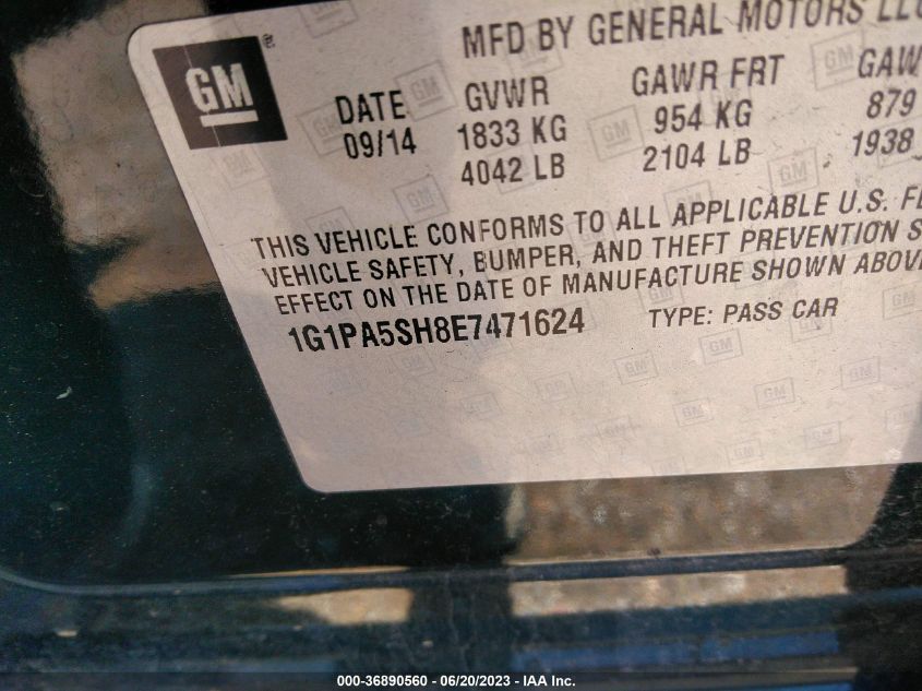 2014 CHEVROLET CRUZE LS - 1G1PA5SH8E7471624