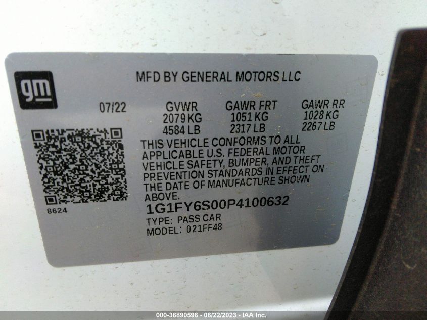 2023 CHEVROLET BOLT EUV LT 1G1FY6S00P4100632