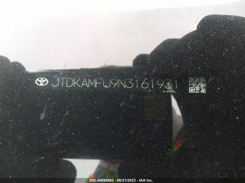 2022 TOYOTA PRIUS L - JTDKAMFU9N3161931