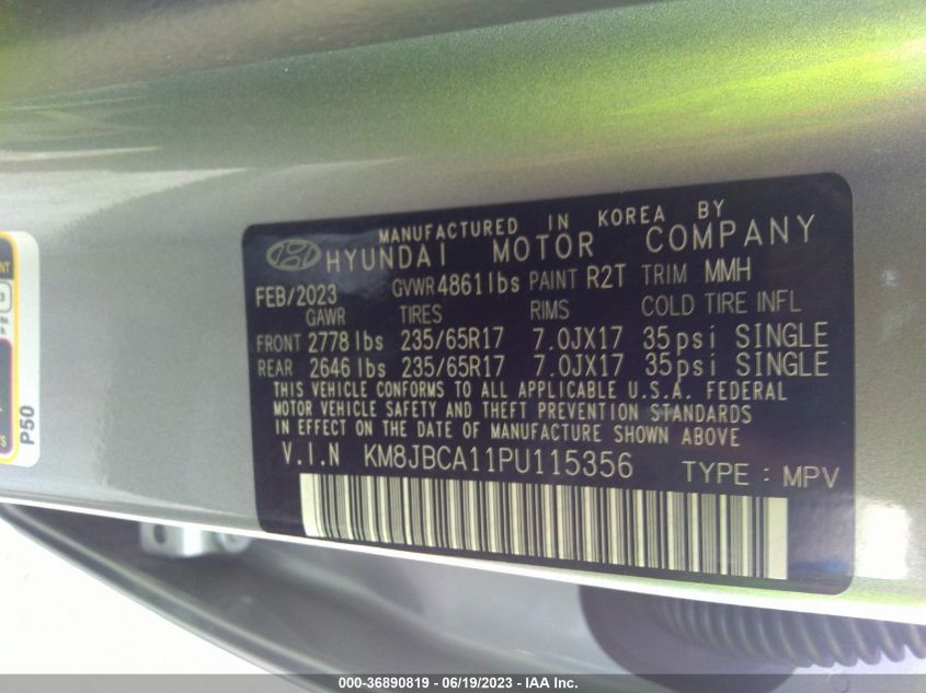 2023 HYUNDAI TUCSON HYBRID BLUE - KM8JBCA11PU115356