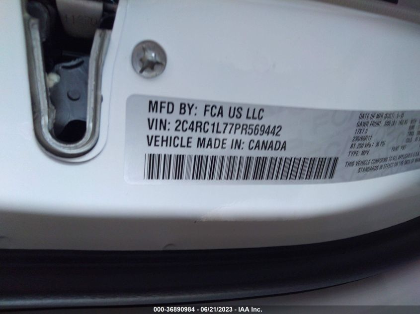 2023 CHRYSLER PACIFICA - 2C4RC1L77PR569442