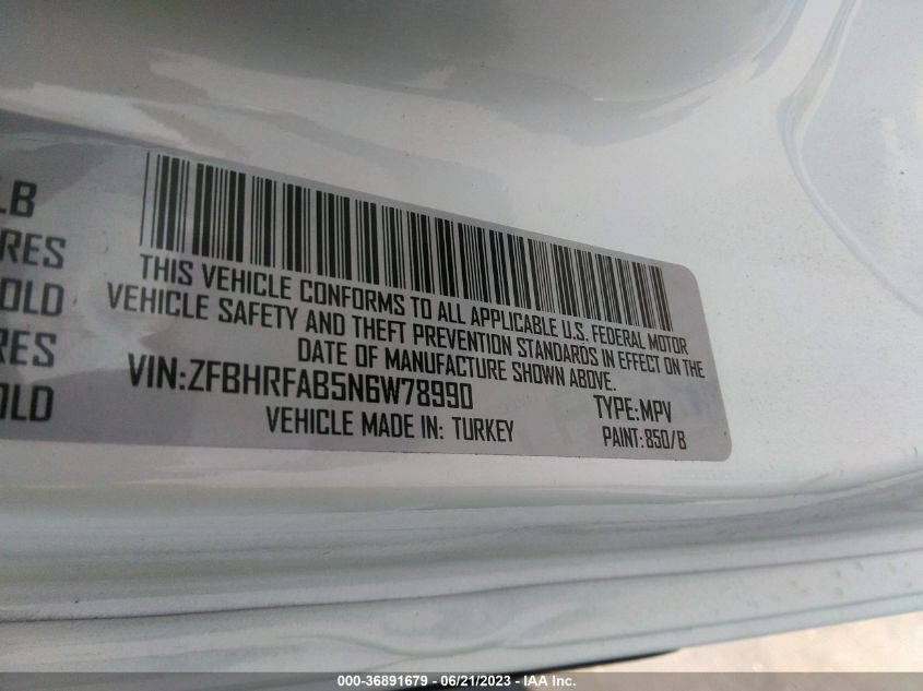 2022 RAM PROMASTER CITY TRADESMAN - ZFBHRFAB5N6W78990