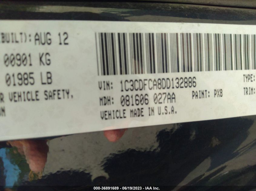 2013 DODGE DART LIMITED - 1C3CDFCA8DD132886