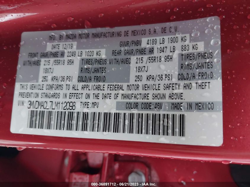 2020 MAZDA CX-30 SELECT - 3MVDMACL7LM112098