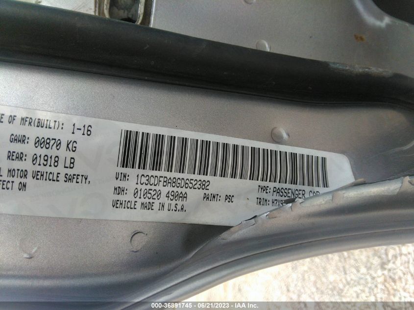 2016 DODGE DART SXT - 1C3CDFBA8GD652382