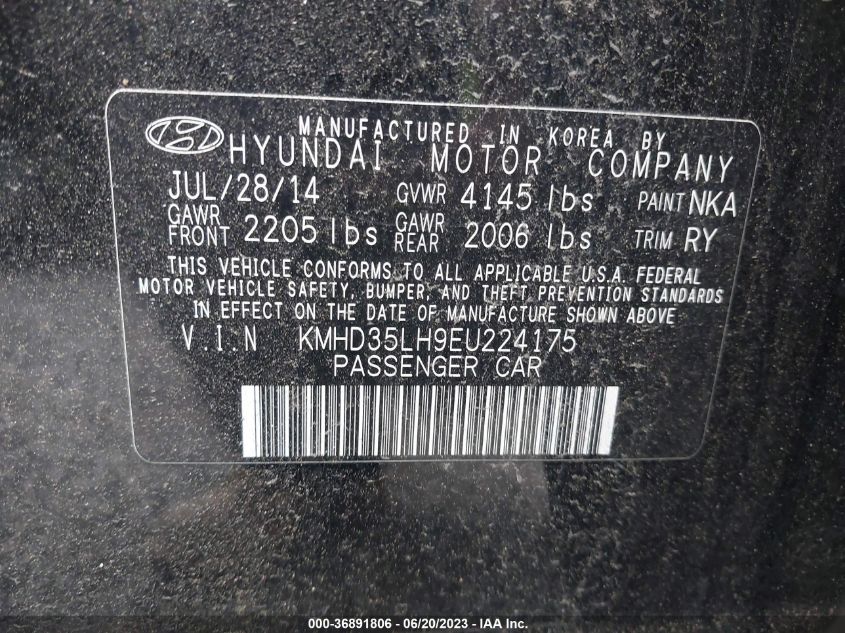 2014 HYUNDAI ELANTRA GT - KMHD35LH9EU224175