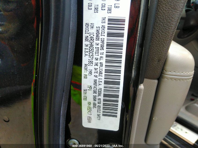 2013 DODGE DURANGO SXT - 1C4RDHAG5DC571851
