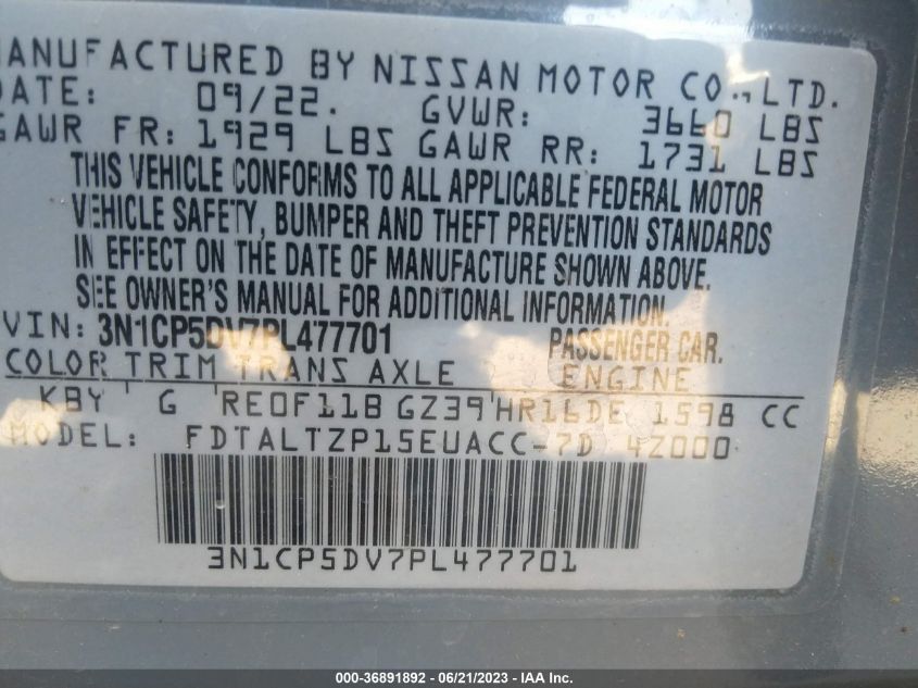 2023 NISSAN KICKS SR - 3N1CP5DV7PL477701