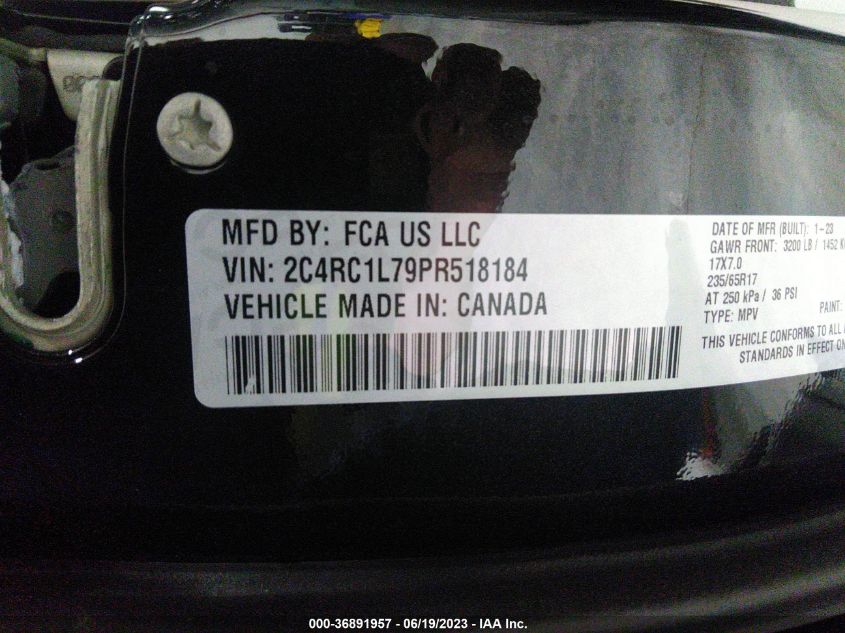 2023 CHRYSLER PACIFICA - 2C4RC1L79PR518184