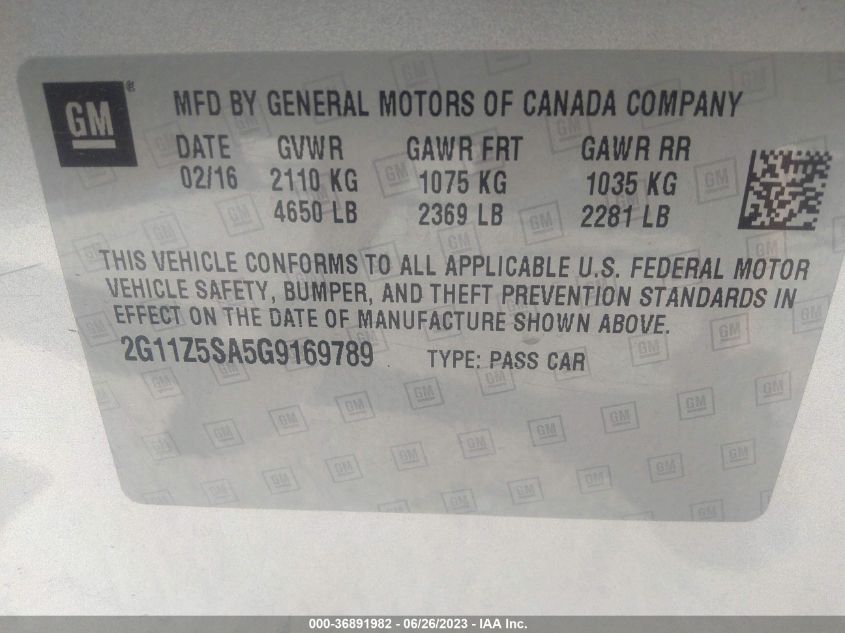 2016 CHEVROLET IMPALA LS - 2G11Z5SA5G9169789