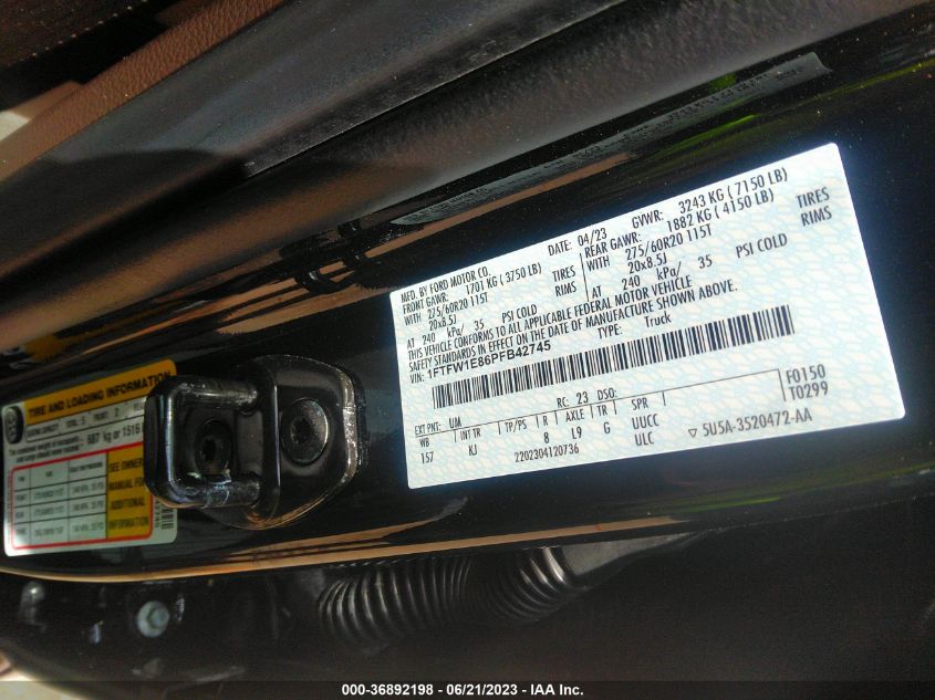 2023 FORD F-150 XL/XLT/LARIAT - 1FTFW1E86PFB42745