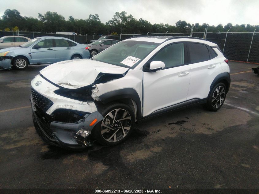 2022 HYUNDAI KONA LIMITED - KM8K53A35NU837519