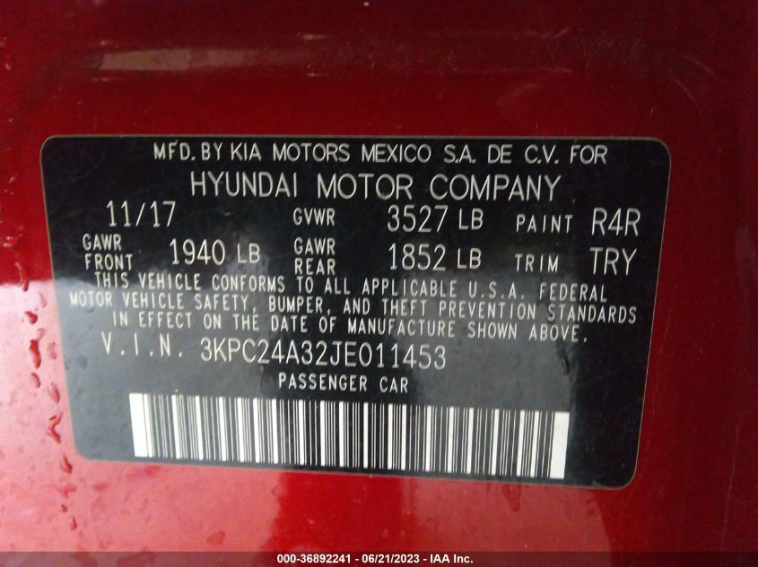 2018 HYUNDAI ACCENT SE - 3KPC24A32JE011453