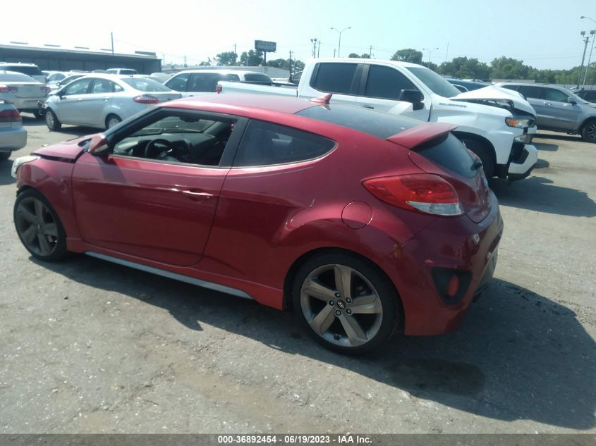 2013 HYUNDAI VELOSTER TURBO W/BLACK INT - KMHTC6AE9DU145064