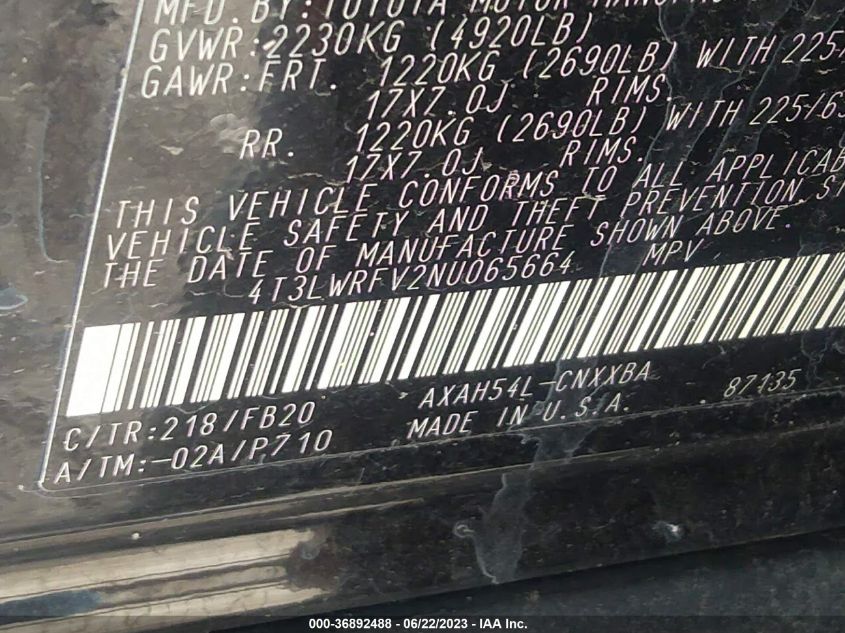 2022 TOYOTA RAV4 HYBRID LE - 4T3LWRFV2NU065664