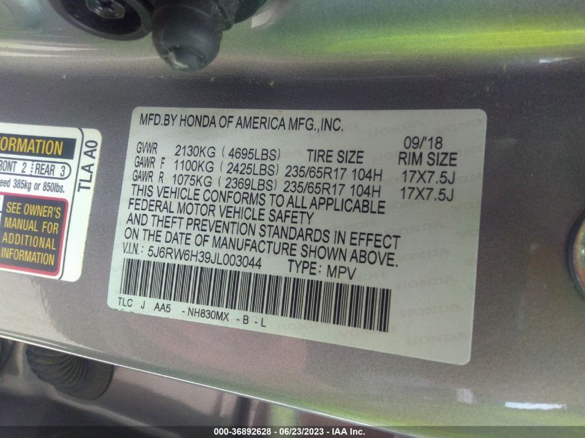 2018 HONDA CR-V LX - 5J6RW6H39JL003044
