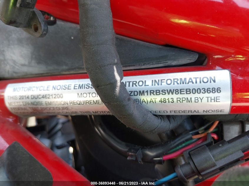 2014 DUCATI MONSTER 1200/S - ZDM1RBSW8EB003686