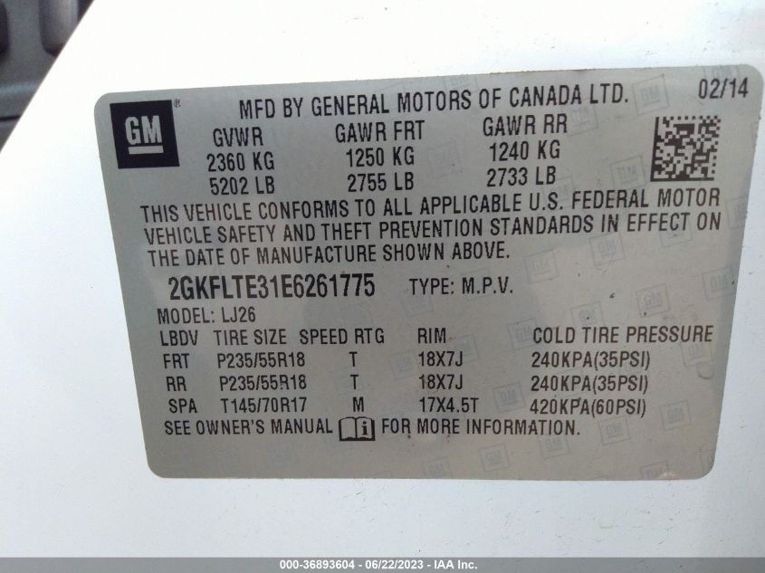 2014 GMC TERRAIN SLT - 2GKFLTE31E6261775