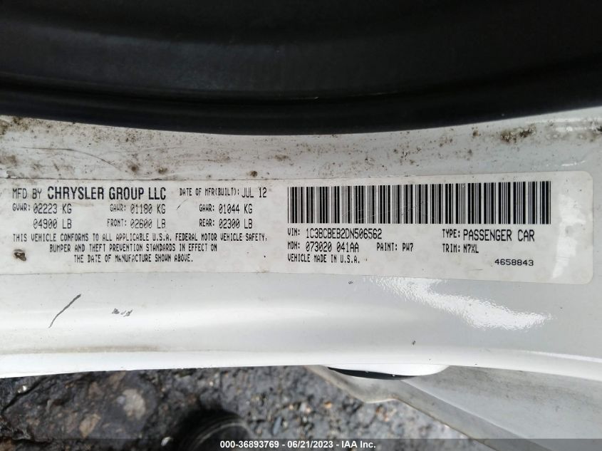 2013 CHRYSLER 200 TOURING - 1C3BCBEB2DN506562