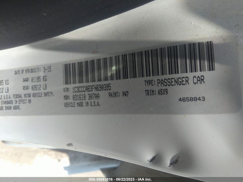 2015 CHRYSLER 200 LIMITED - 1C3CCCAB3FN690395
