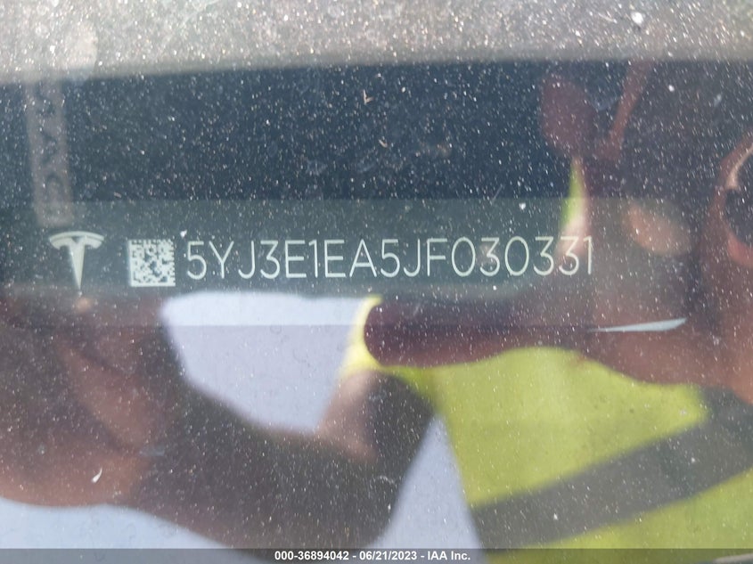 VIN 5YJ3E1EA5JF030331 2018 TESLA MODEL 3 RANGE BATTERY