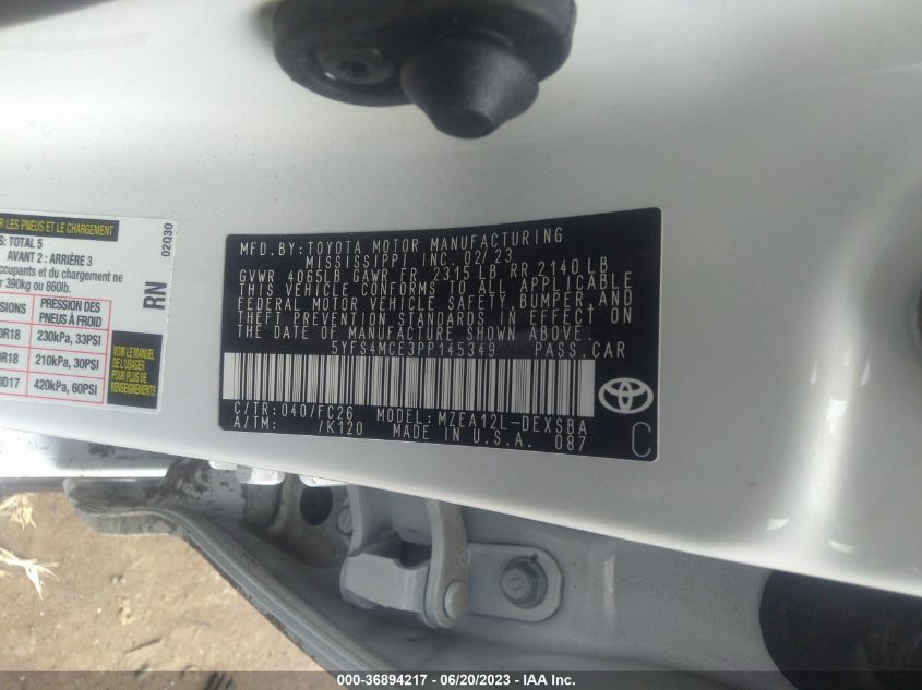 2023 TOYOTA COROLLA SE - 5YFS4MCE3PP145349