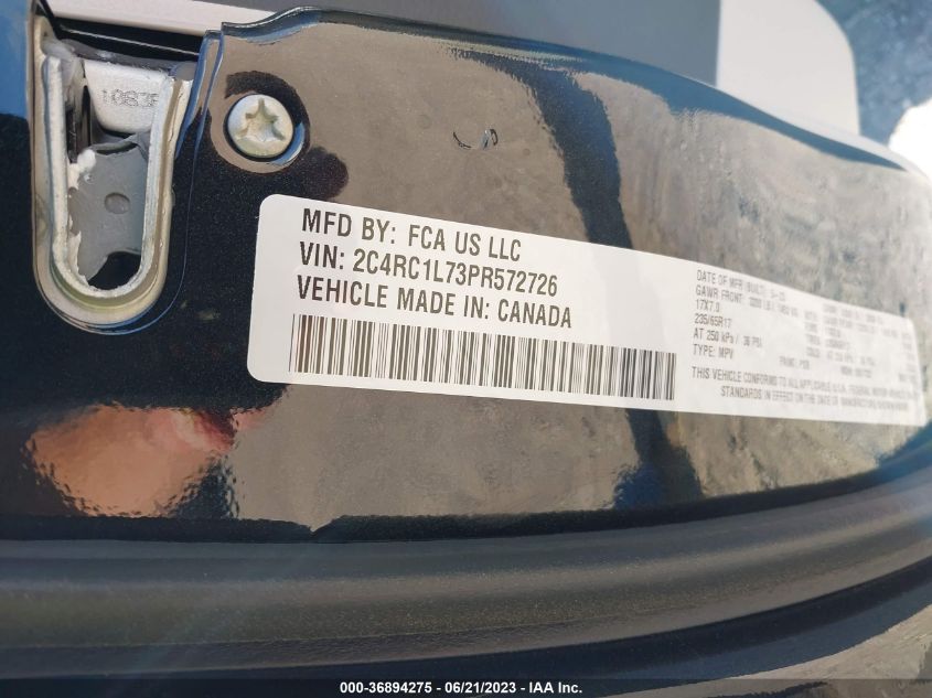 2023 CHRYSLER PACIFICA - 2C4RC1L73PR572726