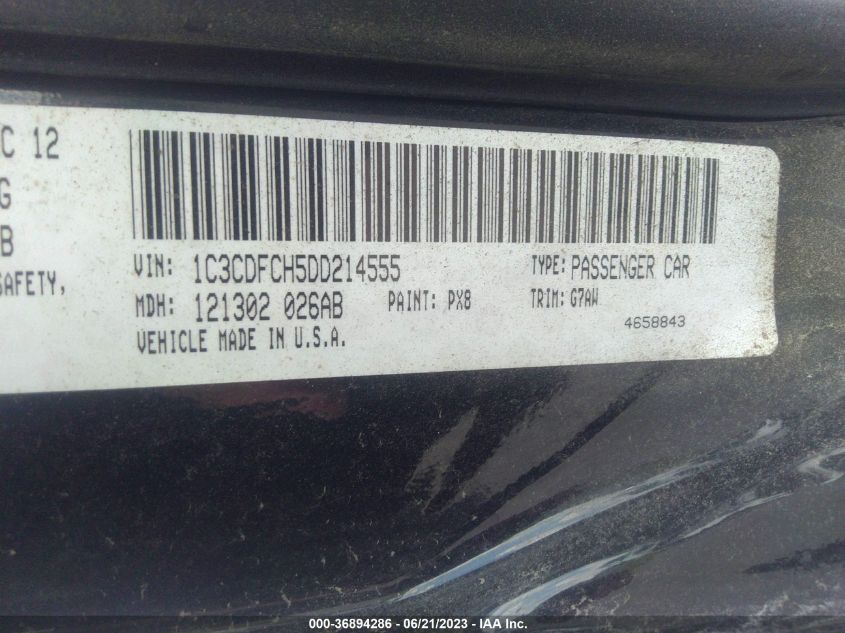 2013 DODGE DART LIMITED/R/T - 1C3CDFCH5DD214555