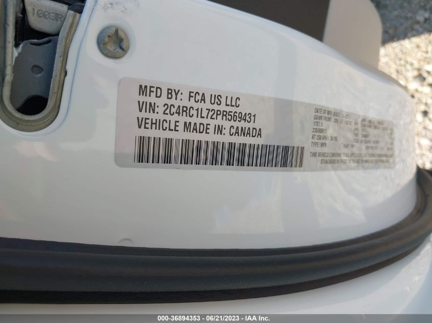 2023 CHRYSLER PACIFICA - 2C4RC1L72PR569431
