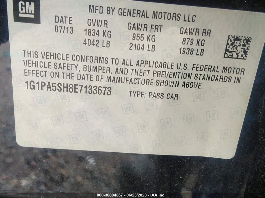 2014 CHEVROLET CRUZE LS - 1G1PA5SH8E7133673