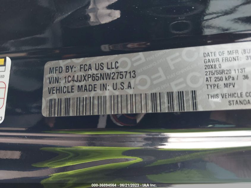 2022 JEEP WRANGLER 4XE UNLIMITED SAHARA 1C4JJXP65NW275713