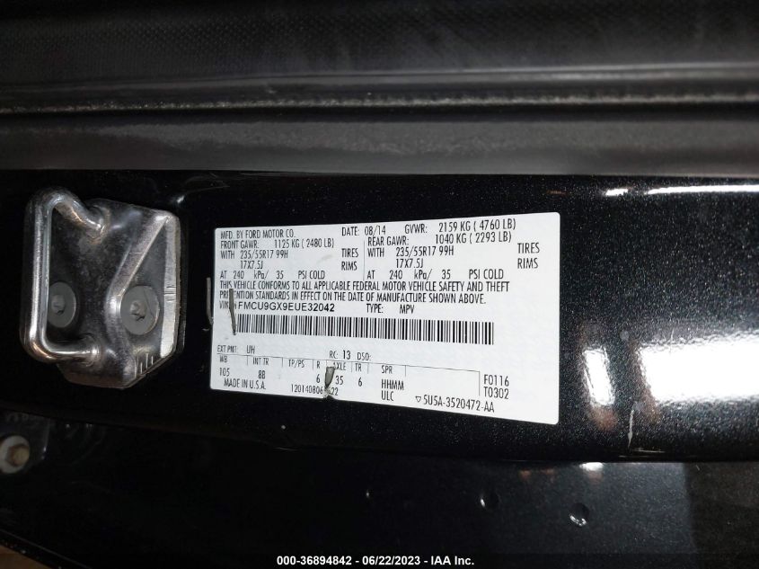 2014 FORD ESCAPE SE - 1FMCU9GX9EUE32042