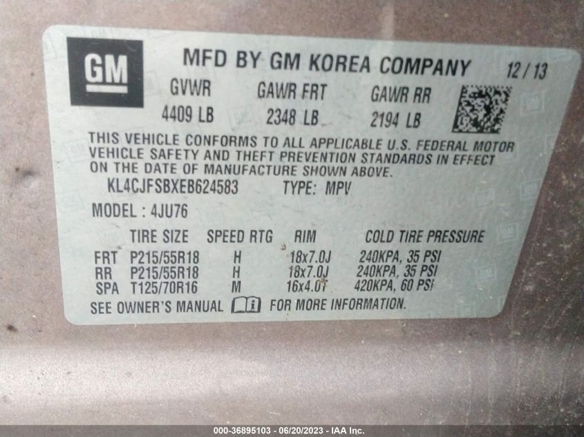 2014 BUICK ENCORE CONVENIENCE - KL4CJFSBXEB624583