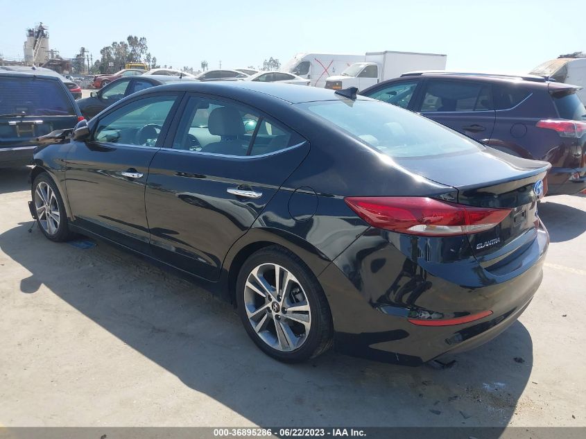 2017 HYUNDAI ELANTRA LIMITED - KMHD84LFXHU067657