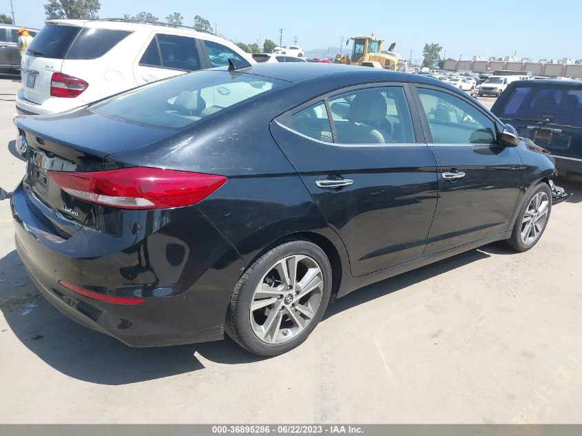 2017 HYUNDAI ELANTRA LIMITED - KMHD84LFXHU067657