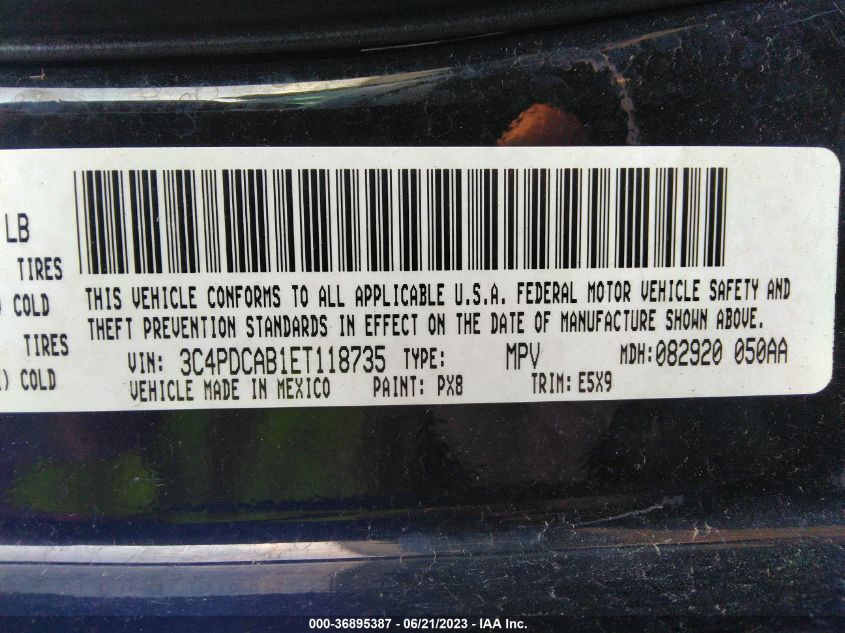 2014 DODGE JOURNEY AMERICAN VALUE PKG - 3C4PDCAB1ET118735