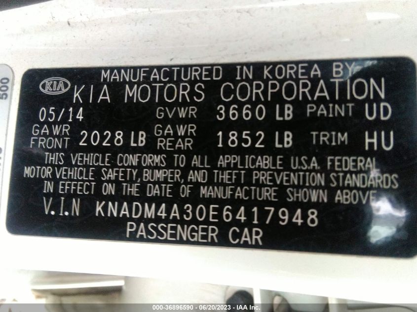 2014 KIA RIO LX - KNADM4A30E6417948