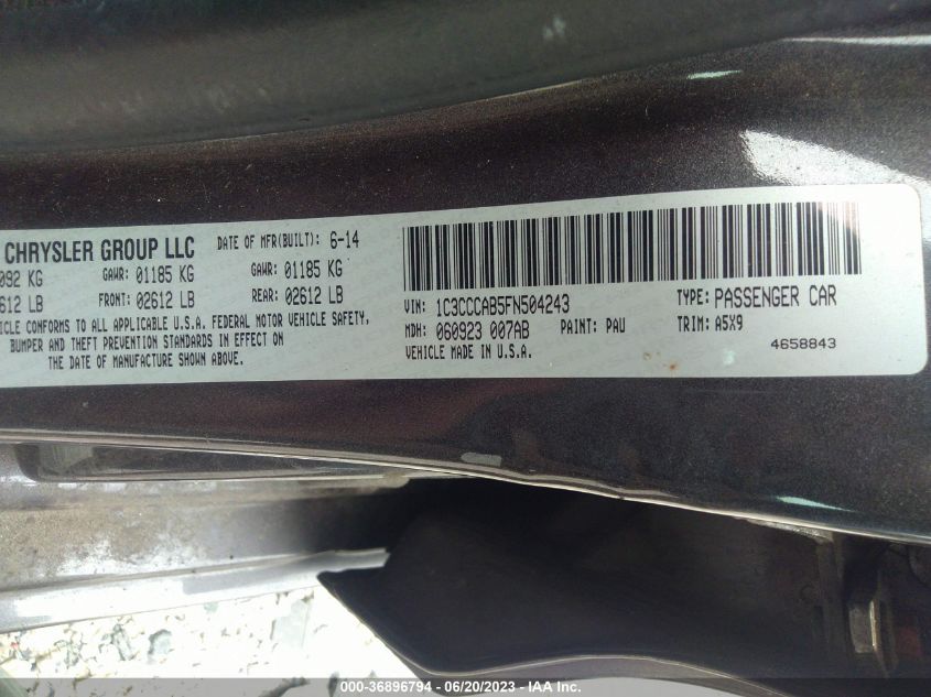 2015 CHRYSLER 200 LIMITED - 1C3CCCAB5FN504243