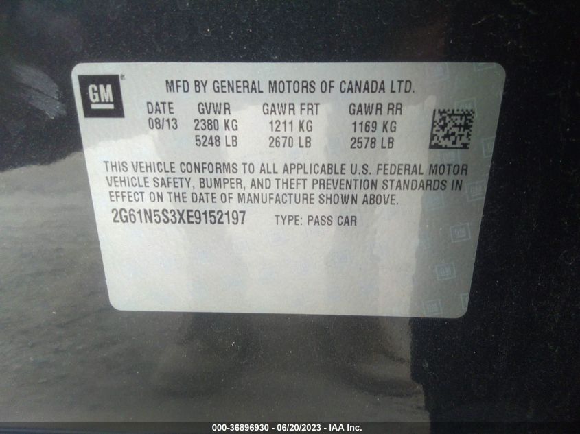 2014 CADILLAC XTS LUXURY - 2G61N5S3XE9152197