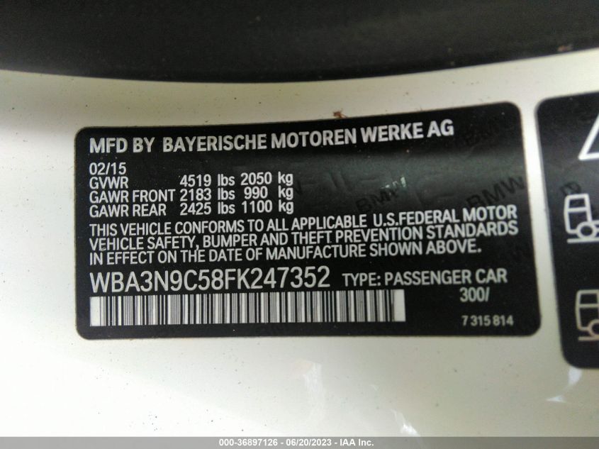 2015 BMW 4 SERIES 428I XDRIVE - WBA3N9C58FK247352